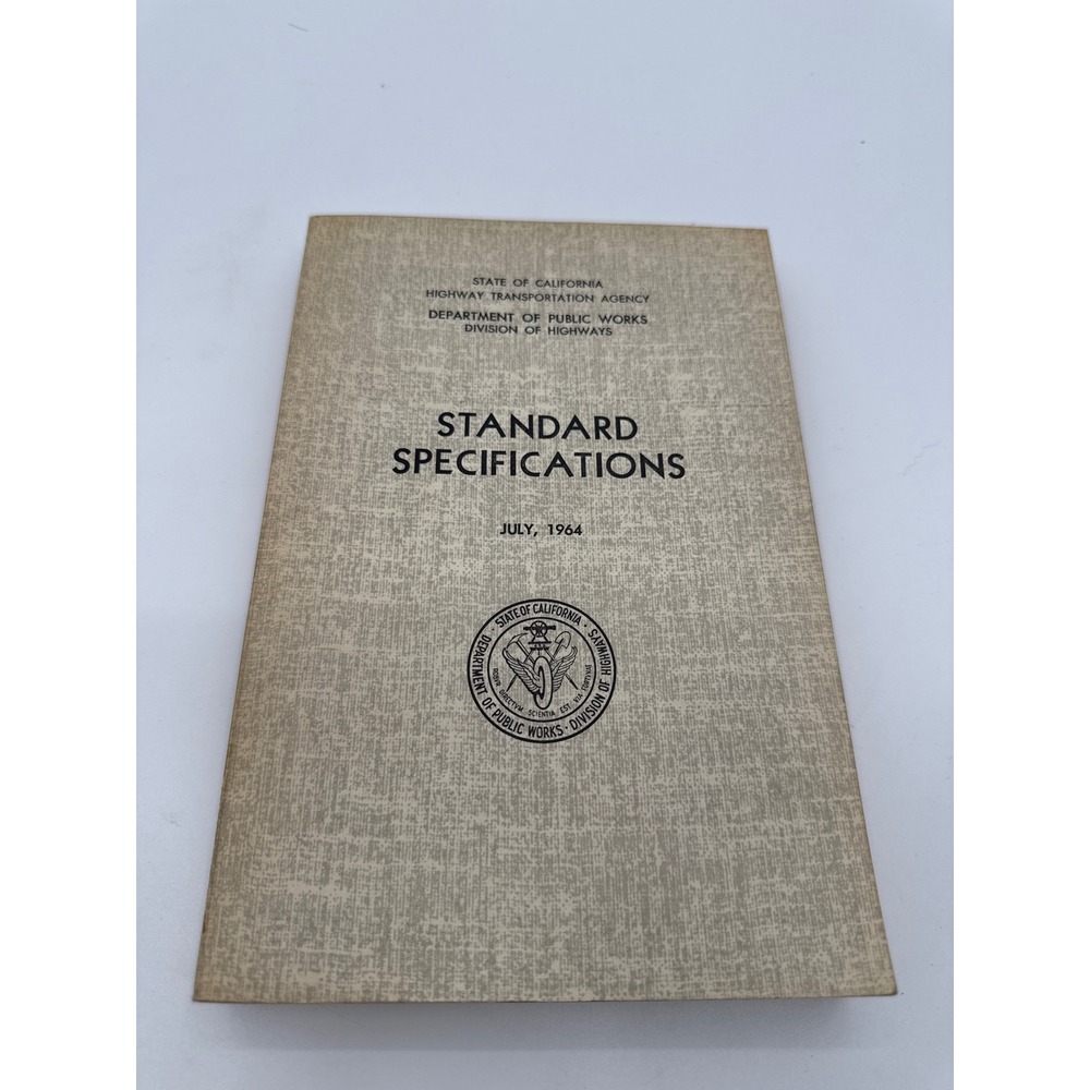 1964 California Division of Highways Standard Specifications Manual Vintage Book